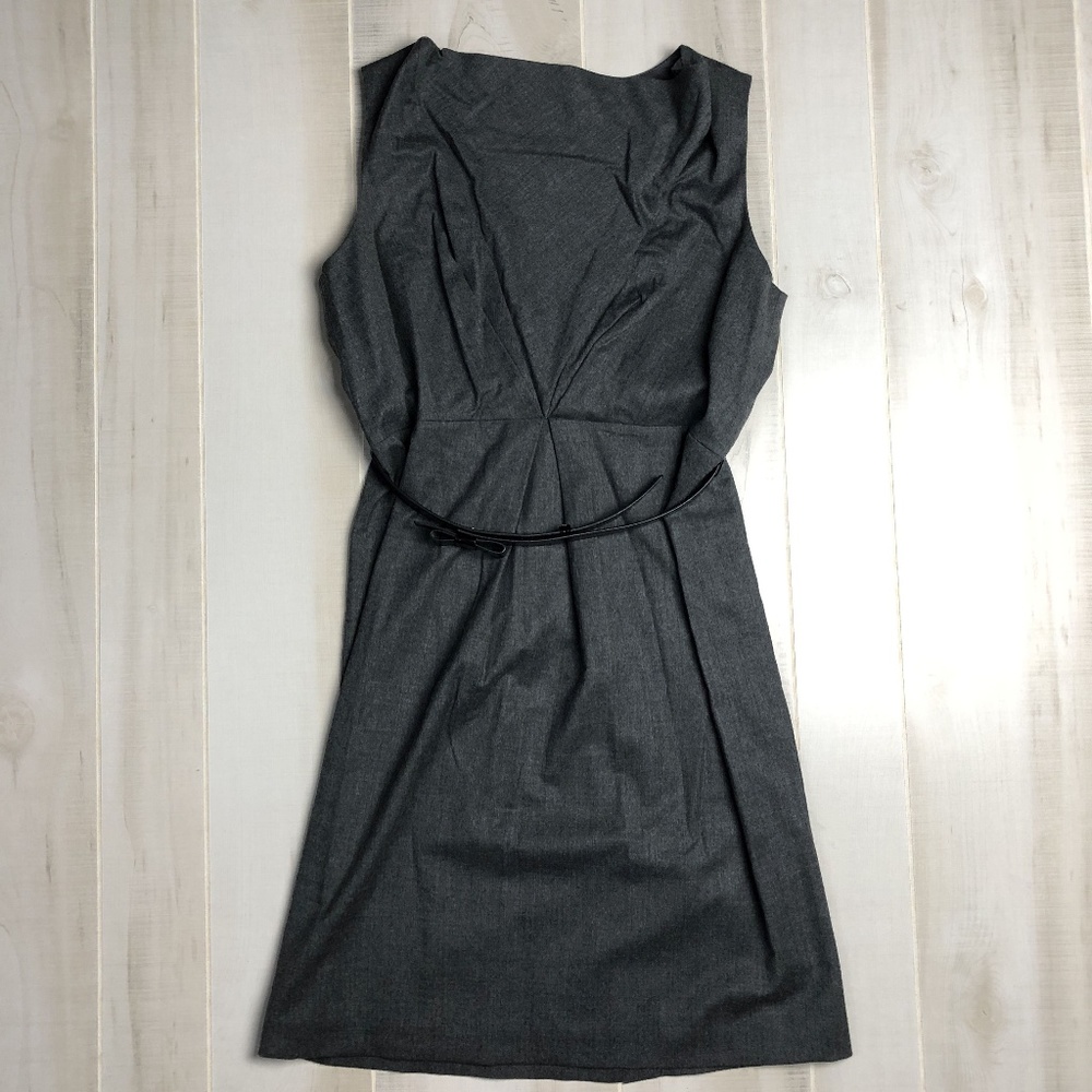 Talbots Grey Sheath Dress with Bow Belt
